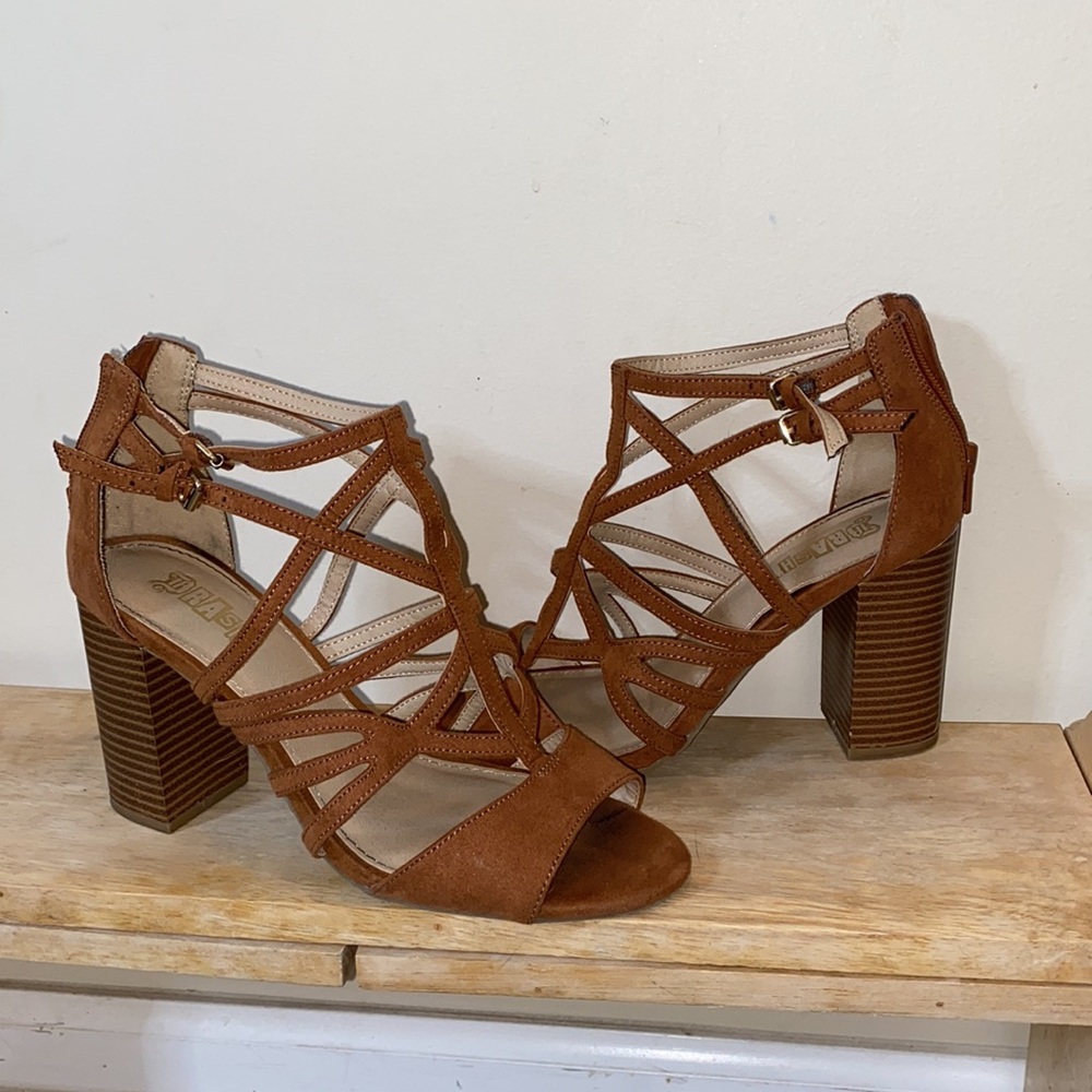 Brash Strappy Zipper Back Platforms